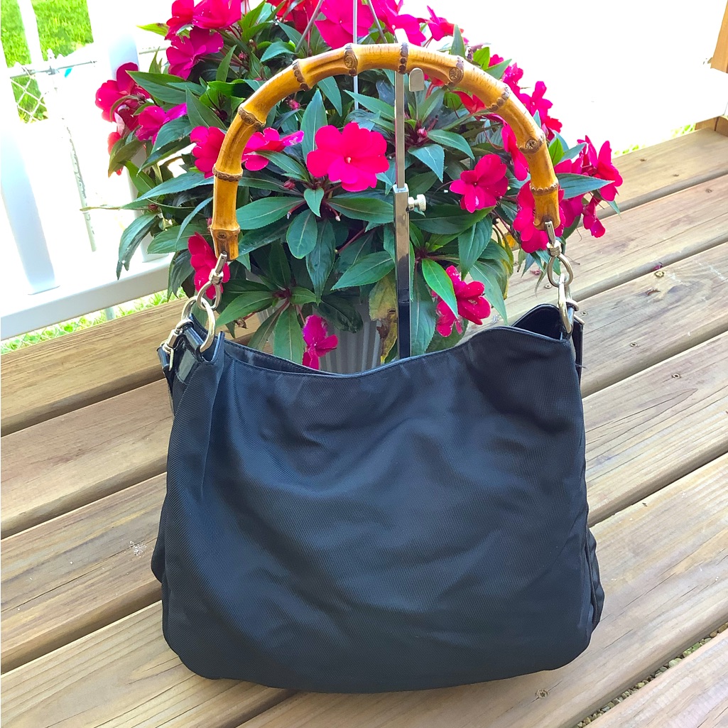 Gucci Bamboo Handle Nylon Bag